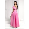 Ružové spoločenské šaty s rozparkom (Velikost L)