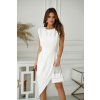Poškodený tovar - Biele krátke šaty s výrezom na chrbte (Velikost M)