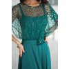 Smaragdové spoločenské šaty s flitrami (Velikost 4XL)