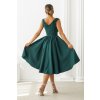 Smaragdové áčkové midi šaty (Velikost L)