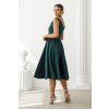 Smaragdové áčkové midi šaty (Velikost L)