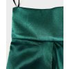 Poškodený tovar - Smaragdová saténová sukňa s rozparkom (Velikost XXL)
