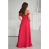 Červené spoločenské šaty spustené na ramená (Velikost L)
