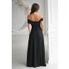 Čierne spoločenské šaty spustené na ramená (Velikost L)