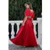 Červené spoločenské šaty s odhaleným chrbtom (Velikost L)
