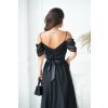 Poškodený tovar - Čierne spoločenské tylové šaty (Velikost S)