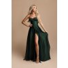 Poškozené zboží - Smaragdové společenské šaty s korzetem (Velikost M)