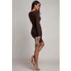 Hnedé krátke šaty s výrezom (Velikost UNI)