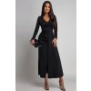 Čierne priliehavé šaty s rozparkom (Velikost UNI)