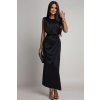Čierne priliehavé šaty so zlatou aplikáciou (Velikost UNI)