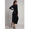 Černé flitrované šaty s rozparkem (Velikost UNI)