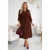 Hnědé košilové midi šaty (Velikost UNI)