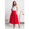 Červená áčková midi sukňa (Velikost 4XL)