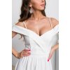 Smotanové spoločenské šaty spustené na ramená (Velikost L)