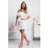 Biele krajkové mini šaty (Velikost L)