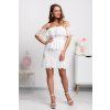 Biele krajkové mini šaty (Velikost L)