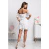 Biele krajkové mini šaty (Velikost L)