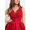 Červené spoločenské mini šaty s krajkou (Velikost M)