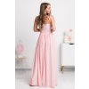 Ružové spoločenské šaty s krajkou (Velikost L)