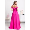 Ružové spoločenské šaty spustené na ramená (Velikost L)