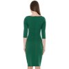 Smaragdové midi šaty s rukávmi (Velikost L)