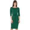 Smaragdové midi šaty s rukávmi (Velikost L)