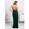 Zelené priliehavé šaty s odhaleným chrbtom a kamienkami (Velikost L)