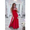 Červené dlhé spoločenské šaty s rozparkami (Velikost L)