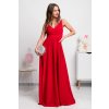 Červené dlhé spoločenské šaty s rozparkami (Velikost L)