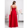 Červené dlhé spoločenské šaty s rozparkami (Velikost L)