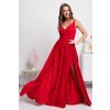 Červené dlhé spoločenské šaty s rozparkami (Velikost L)