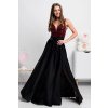 Dlhé spoločenské šaty so saténovou sukňou a flitrami (Velikost L)
