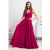Malinové dlhé spoločenské šaty (Velikost L)