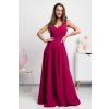 Malinové dlhé spoločenské šaty (Velikost L)