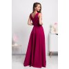 Malinové dlhé spoločenské šaty (Velikost L)