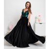 Dlhé spoločenské šaty so saténovou sukňou a flitrami (Velikost L)