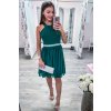 Zelené krátke šifónové šaty (Velikost L)