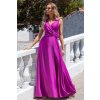 Fialové spoločenské šaty s rozparkom (Velikost M)
