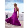 Fialové spoločenské šaty s rozparkom (Velikost M)
