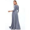 Sivé spoločenské šaty s dlhými rukávmi (Velikost L)