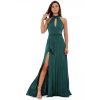 Zelené spoločenské šaty s odhaleným chrbtom (Velikost L)