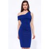 Modré priliehavé midi šaty (Velikost L)
