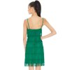 Smaragdové mini šaty so strapcami (Velikost L)