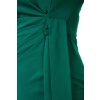 Smaragdové midi šaty s mašľou (Velikost S)