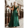 Zelené spoločenské šaty s mašličkami (Velikost L)