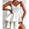Biele spoločenské mini šaty na ramienka (Velikost M)
