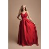 Červené spoločenské šaty s krajkou (Velikost L)