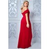 Červené spoločenské šaty spustené na ramená (Velikost L)