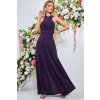 Fialové spoločenské šaty na viazanie (Velikost L)