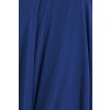 Tmavomodré šifónové šaty spustené na ramená (Velikost L)